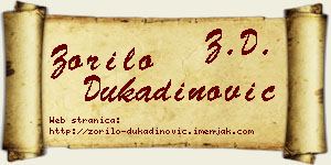 Zorilo Dukadinović vizit kartica